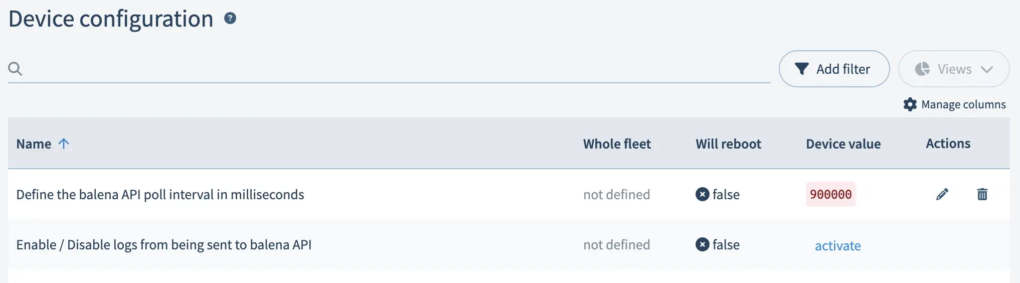 Device configuration